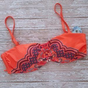 Prana Neon Orange Jasmine Cosima  Bikini Top - L